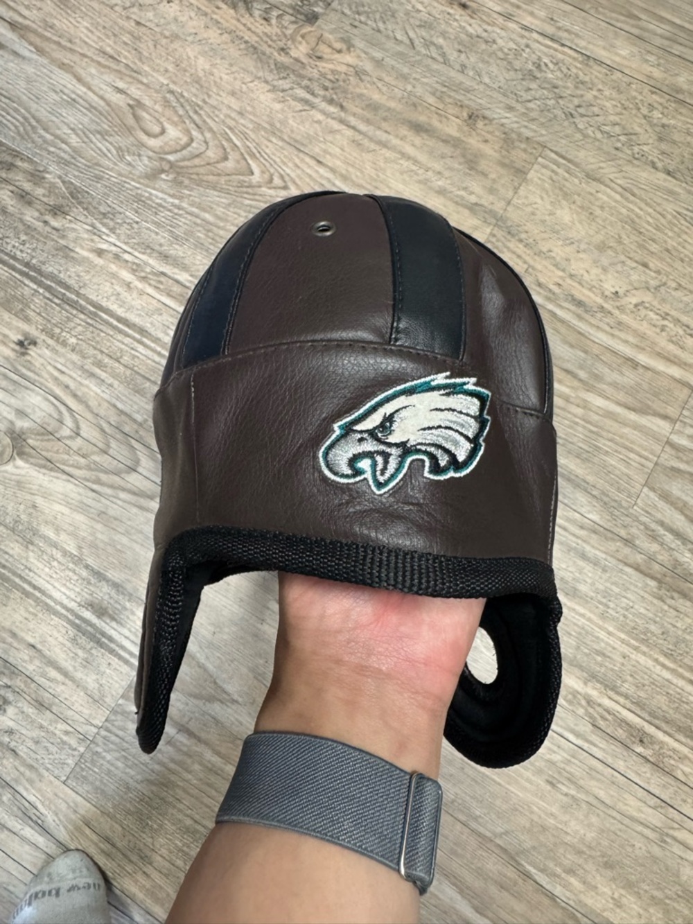 Reebok Philadelphia Eagles helmet head hat faux leather